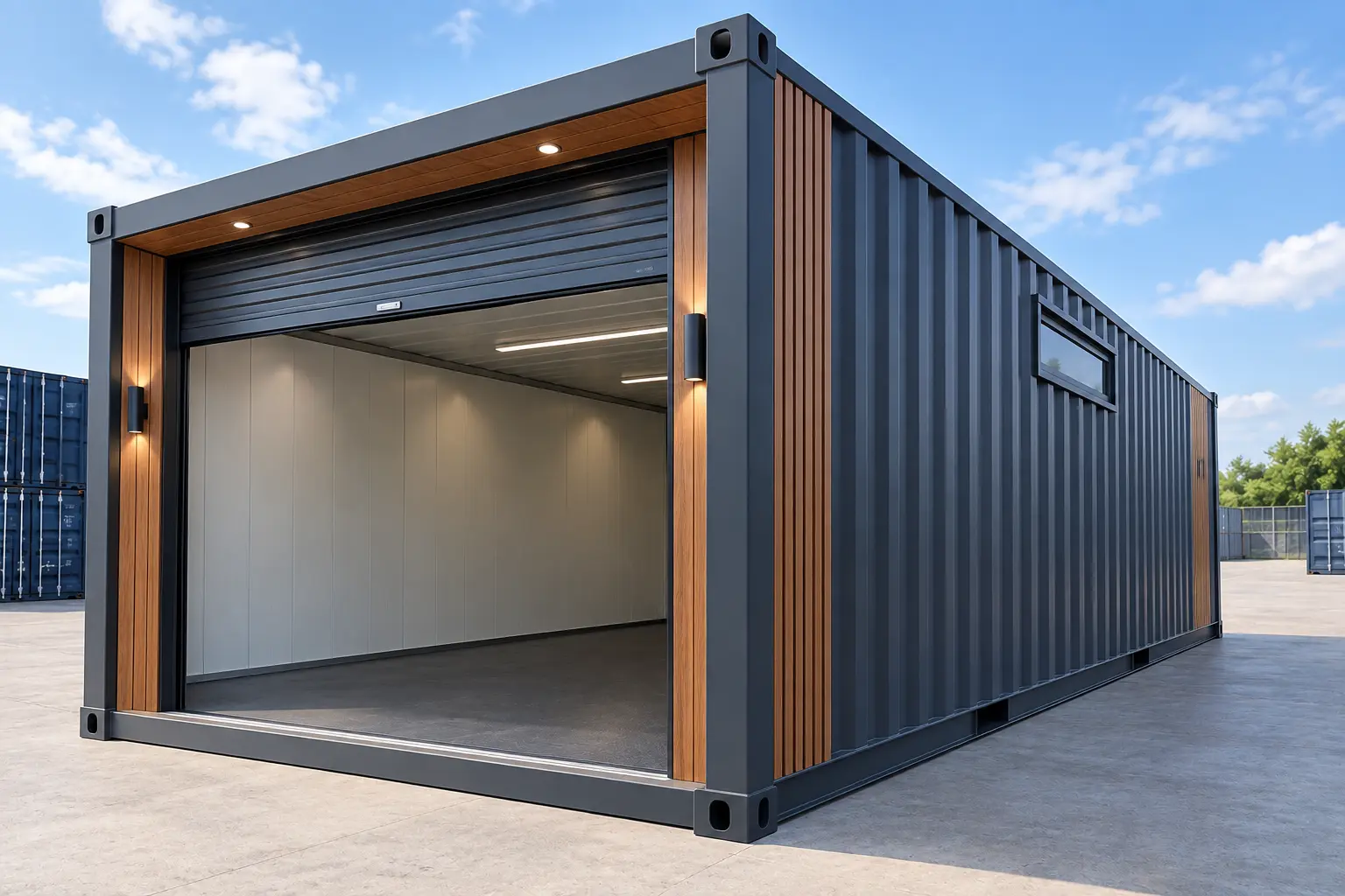 Oanpaste wenningbou container warehouse konstruksje